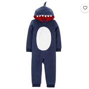 Carter's Hooded Fleece Footless PJs Shark
